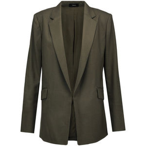 Theory Olive Sedeia Wool-piqué Blazer Size 4